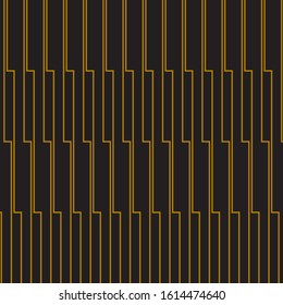 Vertical turn stripe pattern vector. Design vertical line random gold on black. Design print for illustration, textile, wallpaper, background. Set 5