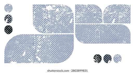 Vertical Typography Moodboard Template with Slate Blue Bento Grid Blocks for Creative Portfolio Slide Layout