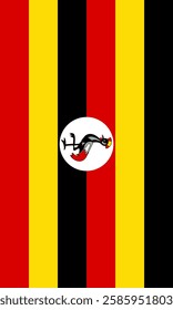 Vertical Uganda Flag Vector Images