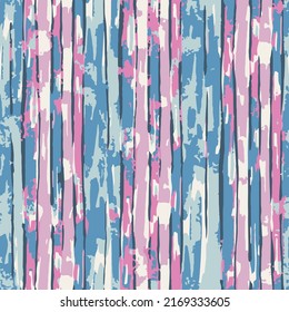 Vertical uneven vector stripe background. Abstract blue and pink multicolor striped textured pattern.