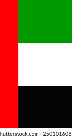 Vertical United Arab Emirates Flag, Vertical Flag of United Arab Emirates