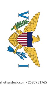 Vertical United States Virgin Islands Flag Vector Images