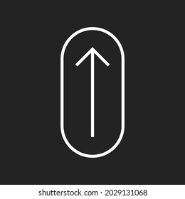 Vertical Upward Arrow to Swipe up. Minimalistic Isolated Icon For Social Media. Vector illustration