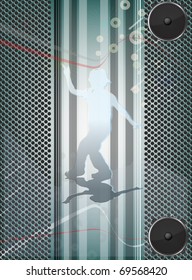 Vertical Urban background Dancing boy