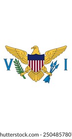 Vertical U.S. Virgin Islands Flag, Vertical Flag of U.S. Virgin Islands