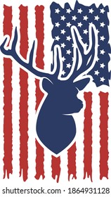 vertical USA flag, hunting deer flag  