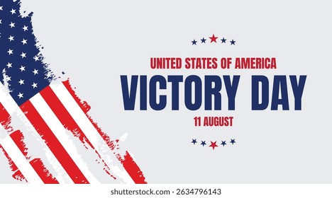 vertical USA flag style victory day banner with minimal design and white background theme