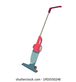 vertical vacuum cleaner. House cleaning. vacuum to prevent allergies and diseases. cleanliness of the house. stock vector illustration isolated on white background.