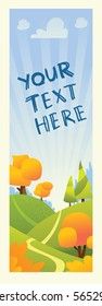 Vertical vector banner with beautiful autumn landscape