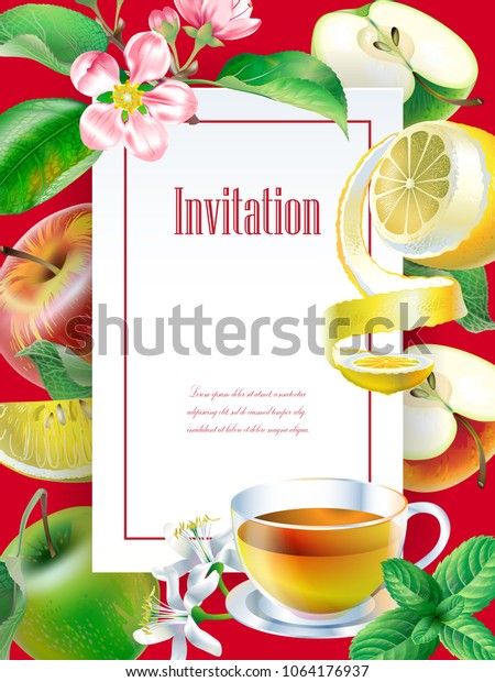 Vertical Vector Banner Branch Blossoming Apple Stock Vector