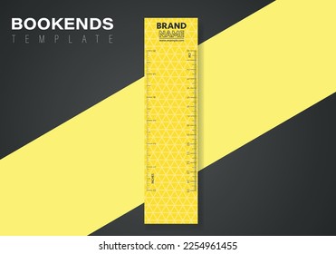 Vertical vector bookmarks design template with ruller and logo space. Inch and cm ruller on bookmarks design template.