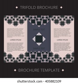 Vertical vector cards. Brochure concept trifold.