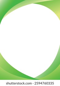 vertical vector green gradient curve template design border frame on white background