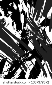 Vertical vector grunge overlay texture. Black and white background. Abstract