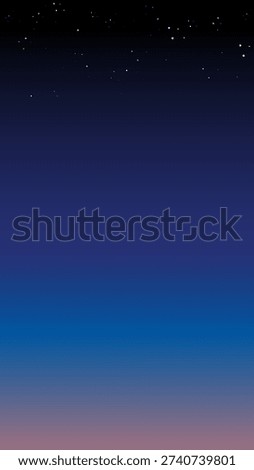 A vertical vector illustration of a starry night sky with a smooth color gradient