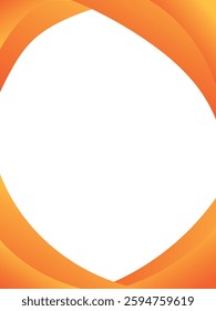 vertical vector orange gradient curve template design border frame on white background