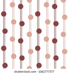 Vertical vector pattern with stripes and dots. Cute lines and circles background.