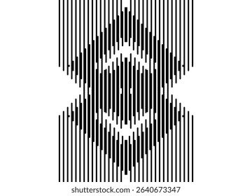 Vertical vector pattern of thin black lines on white background, Modern design element. Striped vector background. Geometric shapes