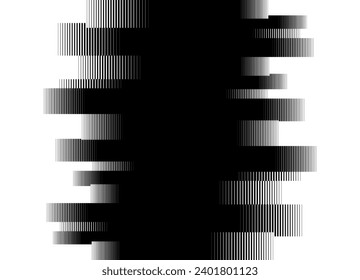 Transición vectorial vertical de negro a blanco con rectángulos rayados. Resumen del patrón moderno de líneas. Fondo del vector