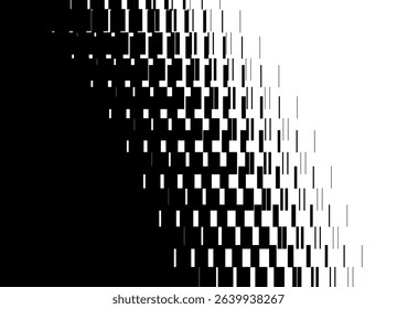 Vertical Vector transition from black to white. Technological Vector pattern of abstract pixels. Modern digital design element. Vector digital background for covers, advertising, packaging.