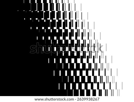 Vertical Vector transition from black to white. Technological Vector pattern of abstract pixels. Modern digital design element. Vector digital background for covers, advertising, packaging.
