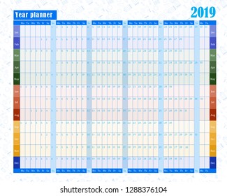 vertical vector year planning 2019 for personal used