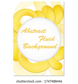 Volante vertical vectorial amarillo con lugar para texto en forma de botón blanco redondo. En blanco para banner, portada, impresión, promoción, venta, saludo, publicidad, aterrizaje, medios sociales