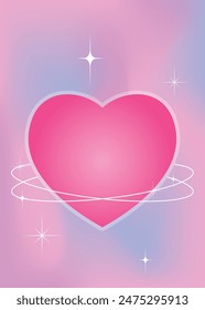Vertical Vibrant gradient background vector. Heart and love design wallpaper for valentine, Brochures, flyers, Presentations,Poster, Banners. Vector art illustration.