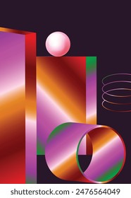 Vertical Vibrant gradient background vector.  Abstract trendy modern design wallpaper for landing page, covers, Brochures, flyers, Presentations,Poster, Banners. Vector art illustration.