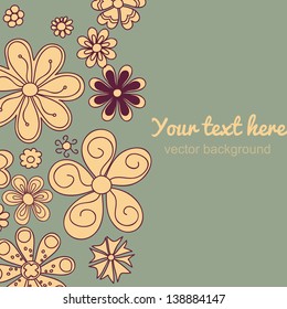 Vertical vintage background. Floral pattern