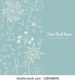 Vertical vintage background. Floral pattern