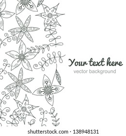 Vertical vintage background. Floral pattern
