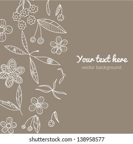 Vertical vintage background. Floral pattern