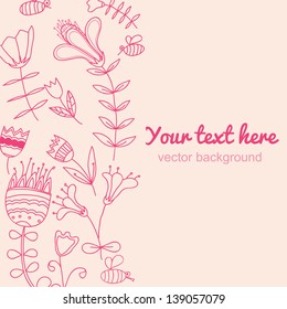 Vertical vintage background. Floral pattern