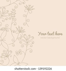 Vertical vintage background. Floral pattern