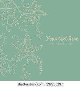 Vertical vintage background. Floral pattern