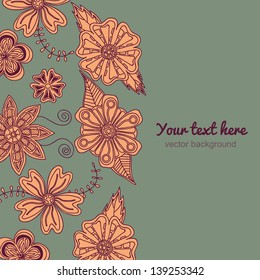 Vertical vintage background. Floral pattern