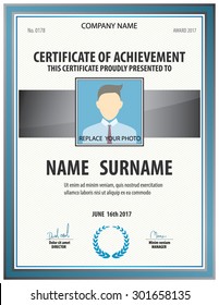 vertical vintage certificate template, diploma, layered vector