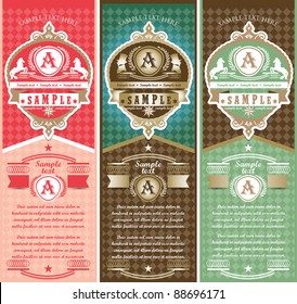 Vertical vintage Labels