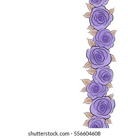 Vertical violet and beige flower petals, close up roses, beautiful abstract seamless pattern with copy space (place for your text).