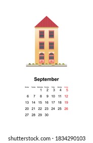 vertical wall calendar page for month 2021