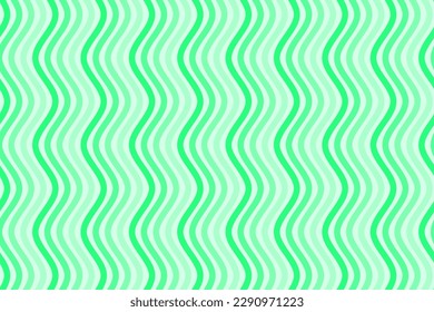 Vertical water wave stripes repeating pattern background vector. Pastel green geometric wavy lines fabric pattern. Abstract optical illusion curve strips. Wall and floor ceramic tiles pattern.