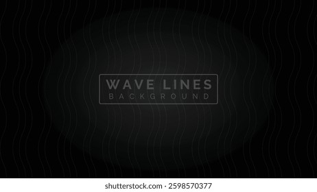 Vertical wave lines vector illustration on black background with light effect. 