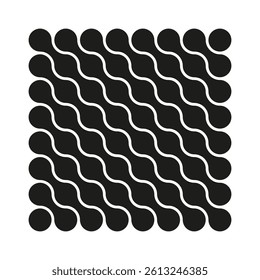 Vertical wave pattern. Black white contrast. Curved line texture. Vector illustration.