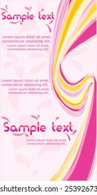 Vertical wave pink design template with text