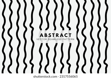 Vertical wavy line stripe seamless repeat vector pattern