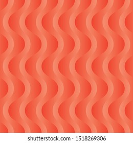 Vertical wavy stream vector seamless pattern. Tileable background with 3D effect.