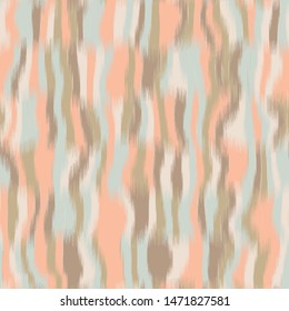 Vertical wavy stripe ikat design in natural terra cotta desert colors.  Gradient, ombre, blurry, soft.  Earth camouflage inspired.  Great for home decor, fashion, stationary. Generative Art.