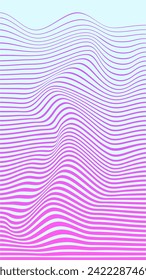 Vertical wavy striped vector illustration. Purple lines abstract graphic element.