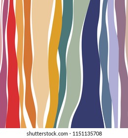 Vertical wavy stripes. Bright multi-colored background.